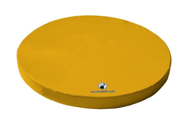 Weichbodenmatte-rund-gelb - mit einer Stärke von 10 bis 25 cm - zum Spielen, Toben, Turnen