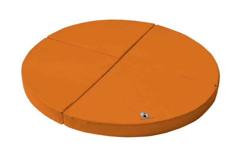 runde Weichbodenmatte - orange - die Matte kann in einzelne Viertelkreise getrennt werden