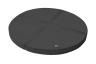 Runde Weichbodenmatte - schwarz - die Matte besteht aus 4 Einzelteilen und wird mit Klettstreifen verbunden
