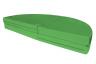 Weichbodenmatte rund - zusammengeklappt - grün - die Matte kann in einzelne Viertelkreise getrennt werden