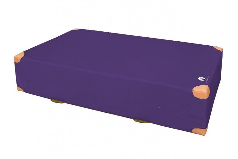 Weichboden mit Lederecken - lila - diese Weichbodenmatte ist mit 8 Lederecken ausgestattet